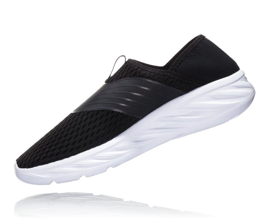 Hoka One One Ora Recovery Sandaler Dam - Svarta/Vita - RJTNX-2780